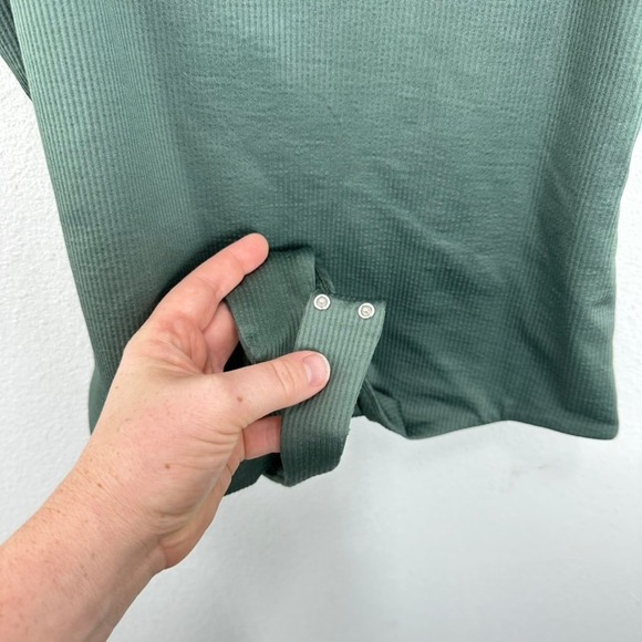 BP Ribbed Tank Top Bodysuit Green Racerback Sleeveless Casual Women's Size L - Picture 6 of 7